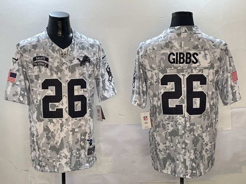 Men Detroit Lions #26 Gibbs Nike Arctic Camo 2024 Salute to Service Limited NFL Jersey style 2->dallas cowboys->NFL Jersey